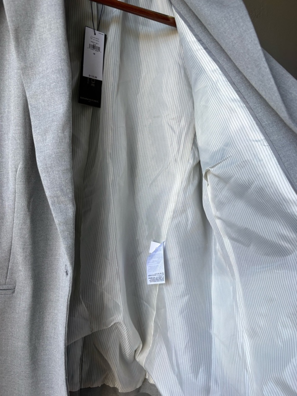Banana Republic Light Gray Single-Button Blazer - Picture 9 of 11